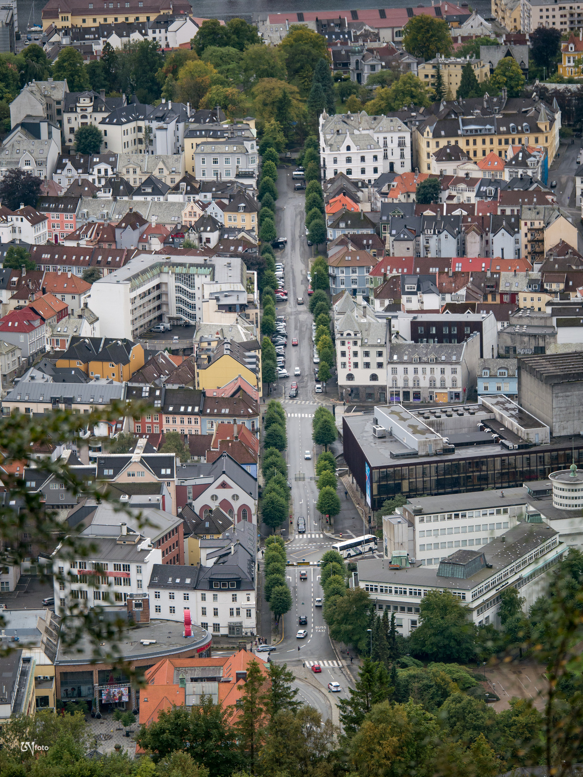 Bergen látképe a Fløyen felől