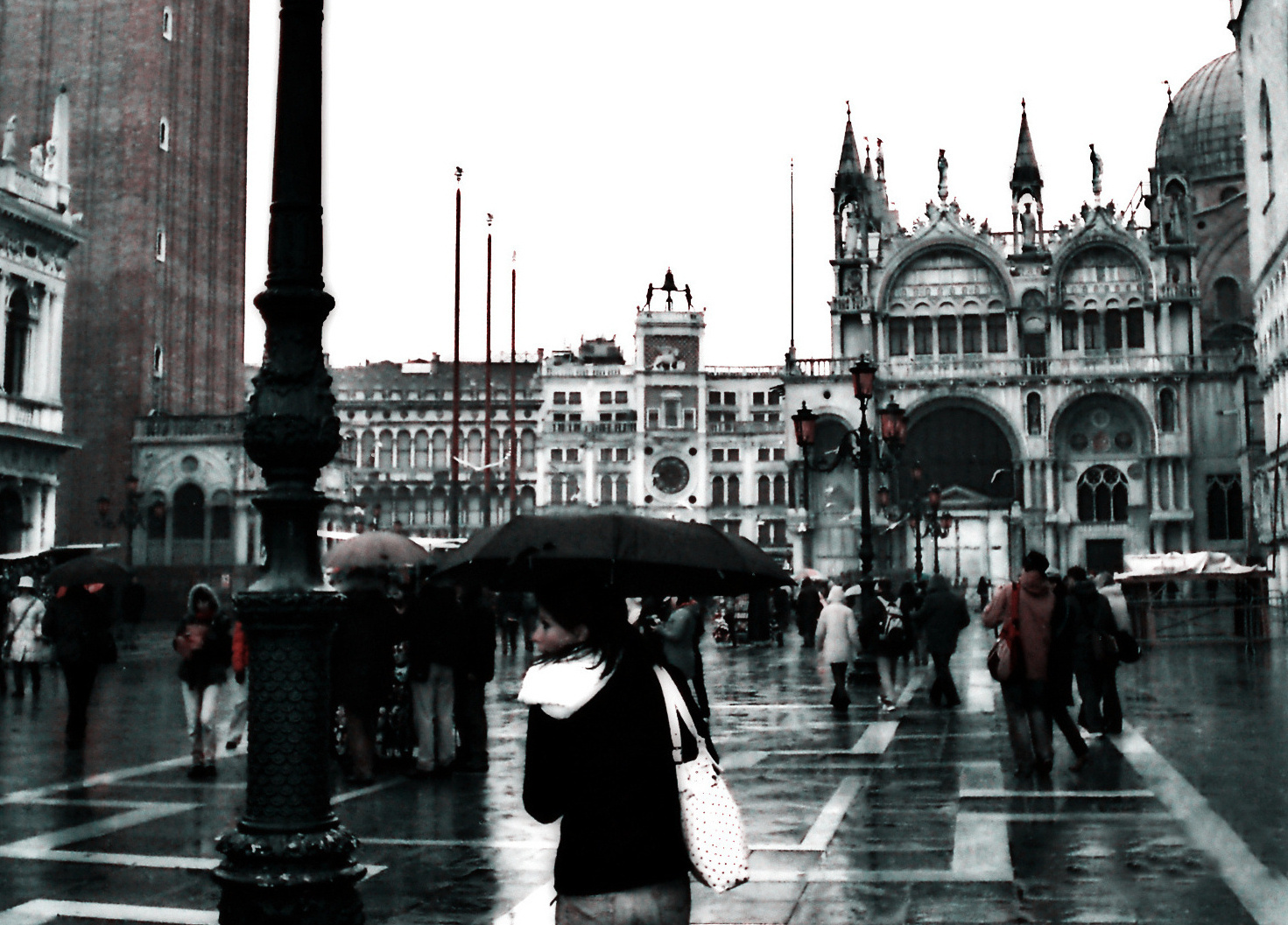 Esős Velence Olaszország. Régi kép ! Free