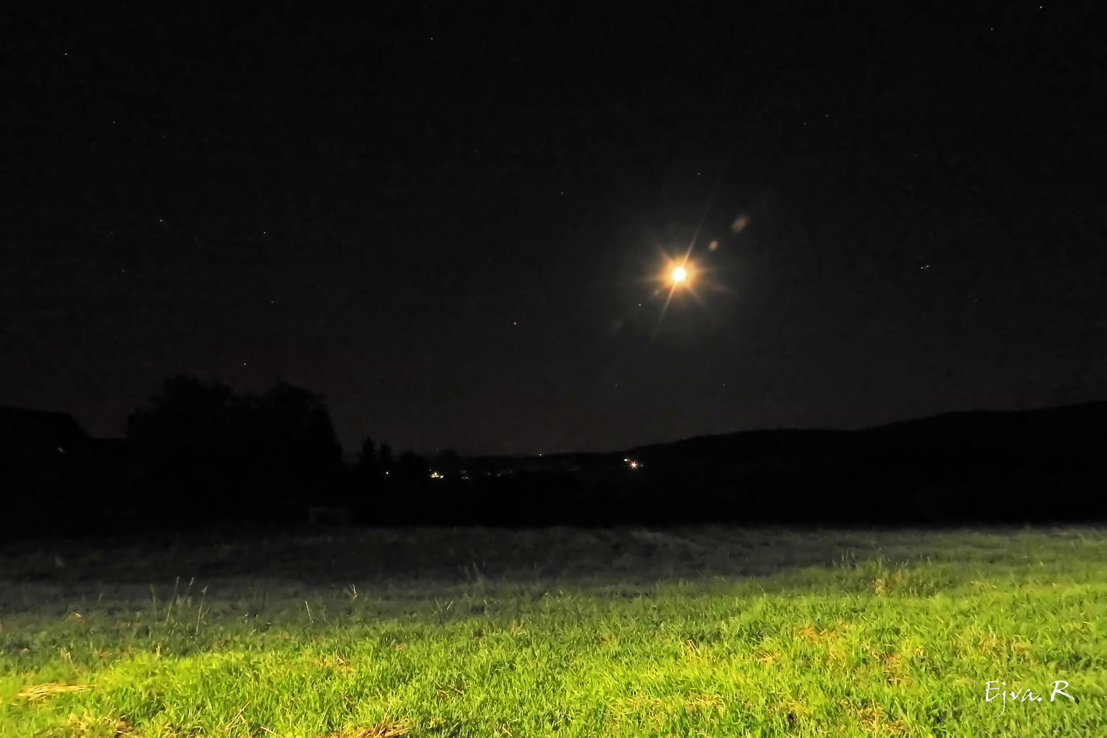 Éjszaka Holdfényes tájkép