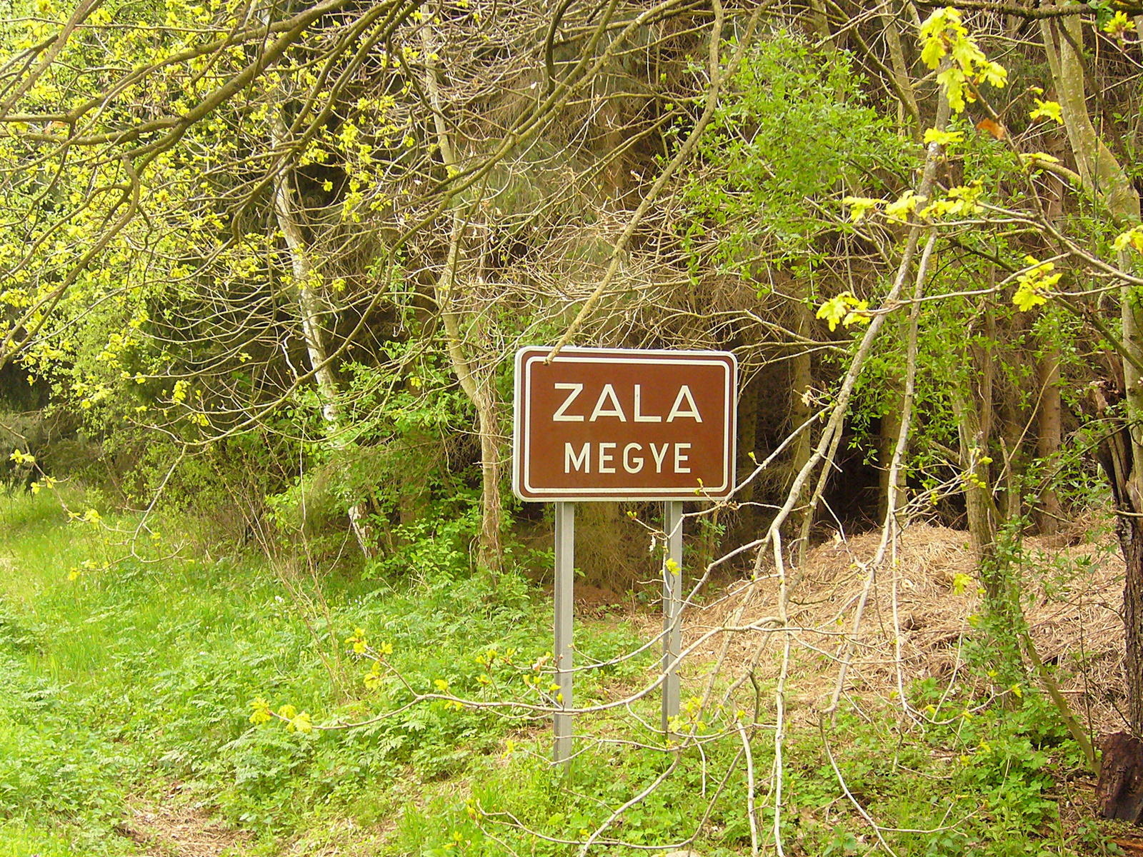 Zala megye, Megyehatárt jelző tábla
