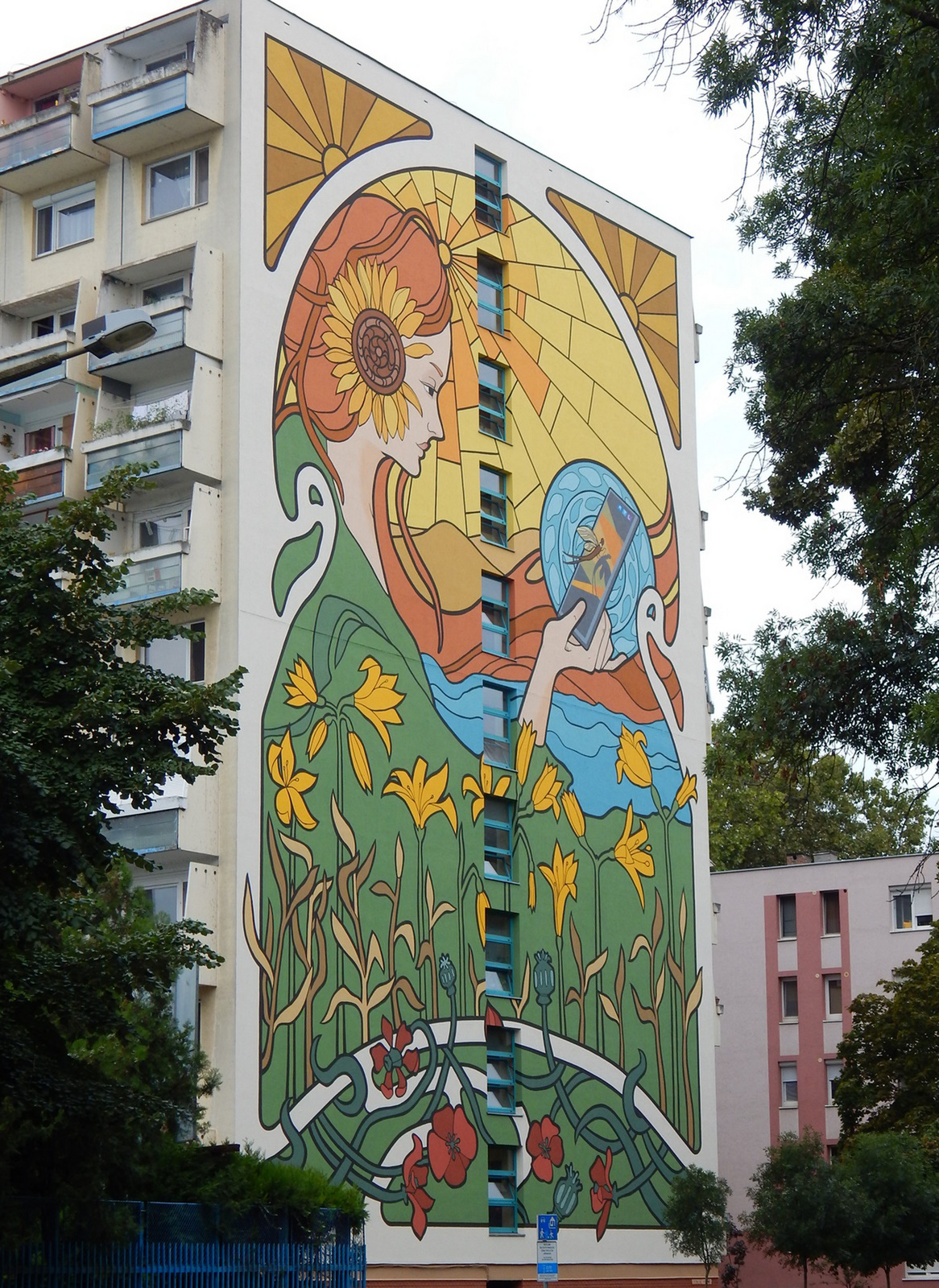 Szeged, Szecessziós múzsa falfestmény