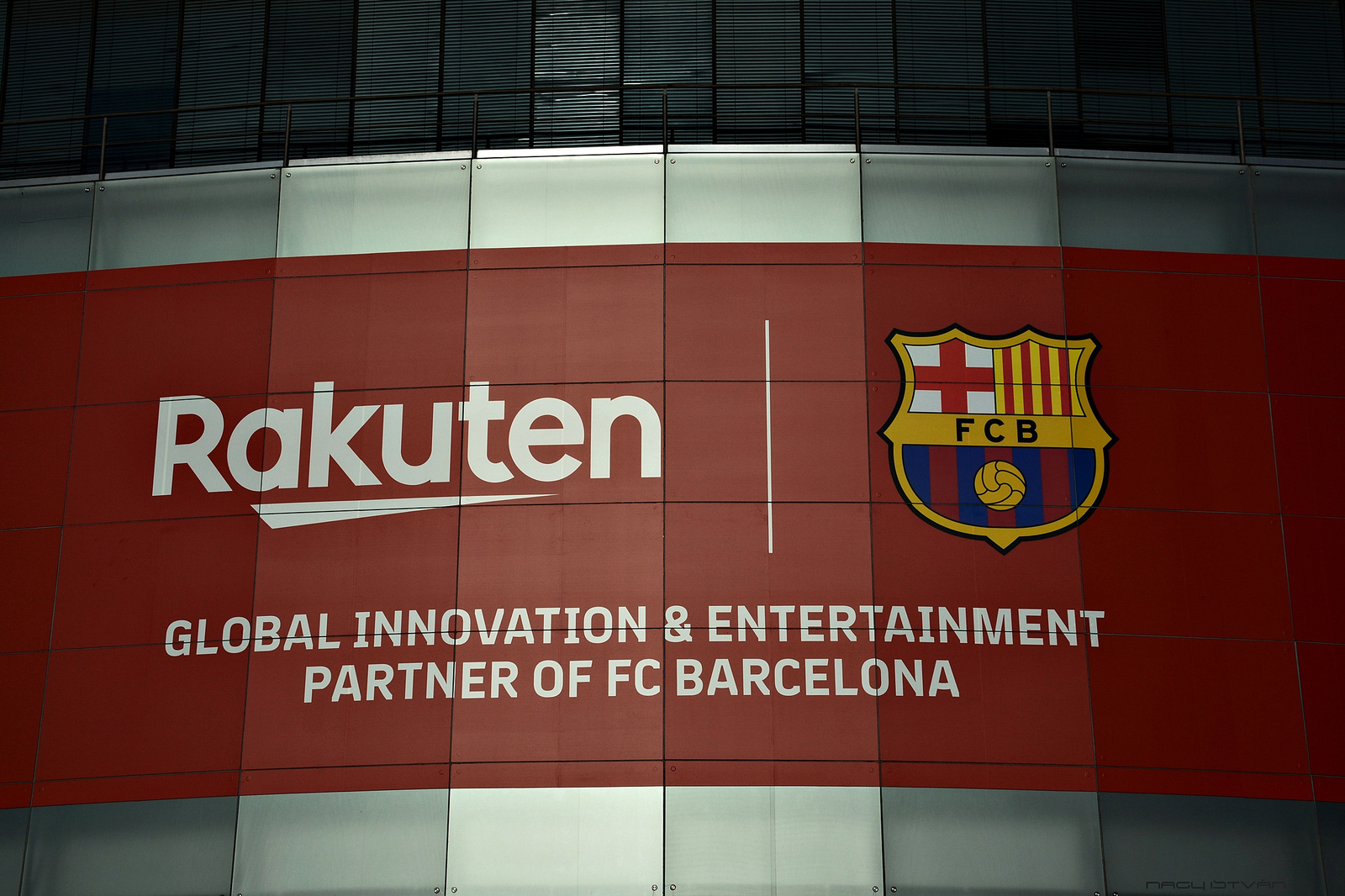 Rakuten banner at the Camp Nou entrance 02
