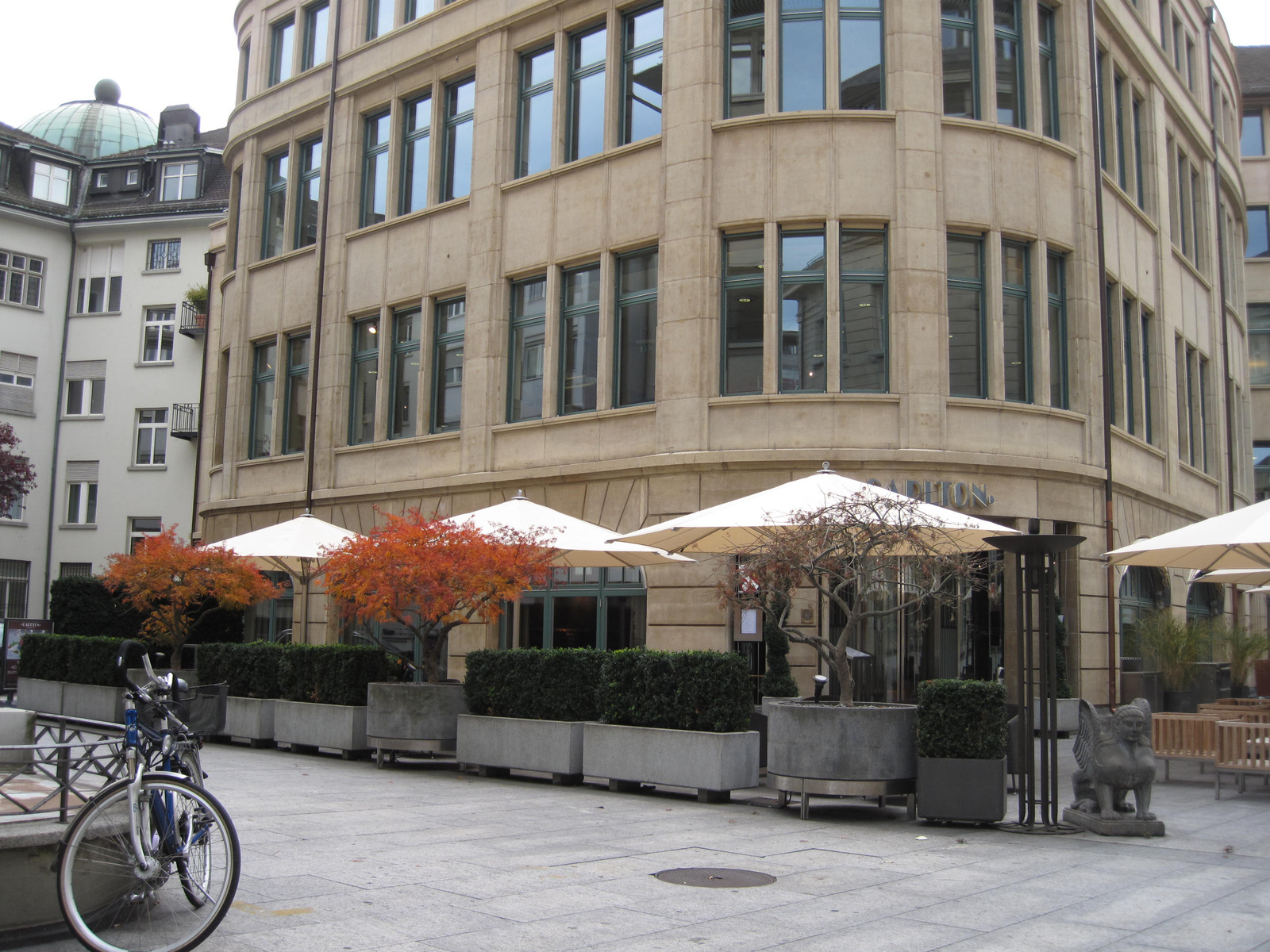 from a terrace of a zurich starbucks