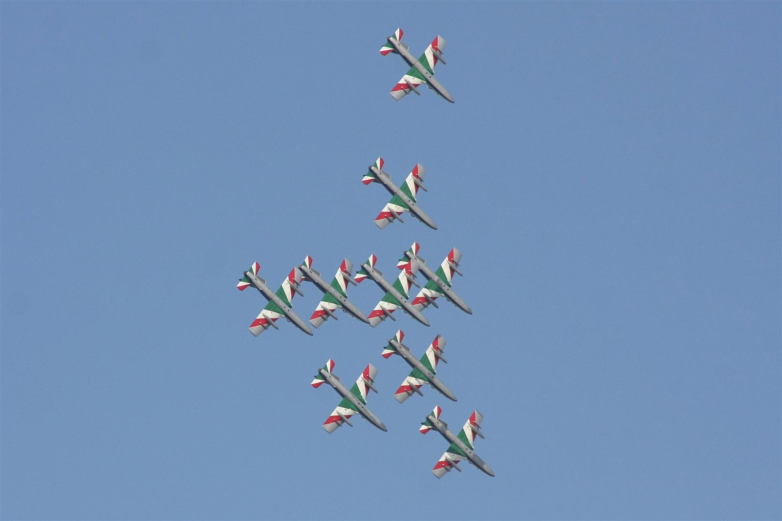 Kecskemét repülőnap 2013 - Frecce Tricolori MB-339 Olaszország