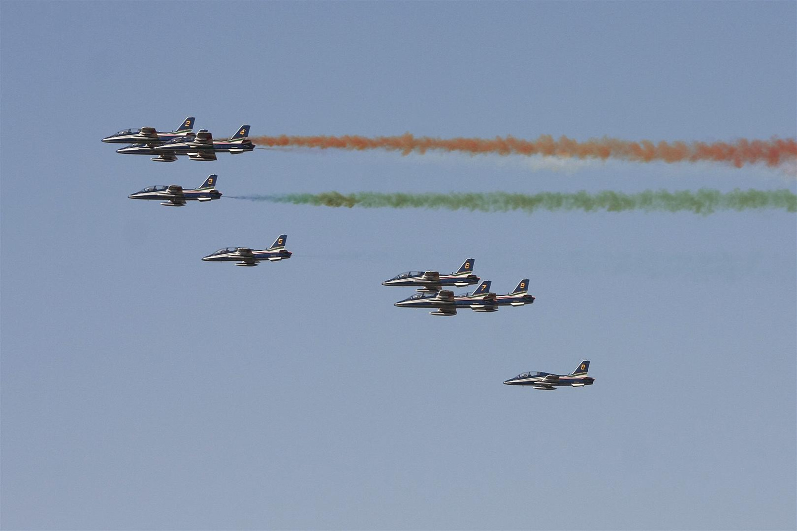 Kecskemét repülőnap 2013 - Frecce Tricolori MB-339 Olaszország