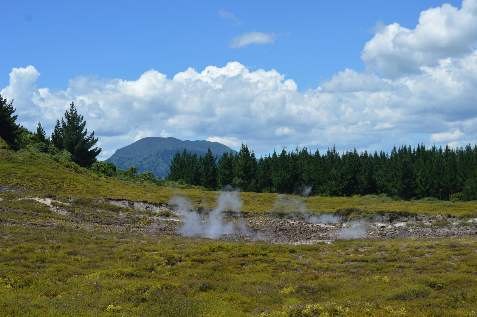 Craters of the Moon Háttérben a Taupo-hegy