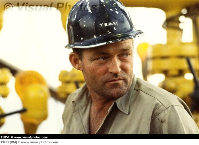 Oil drilling Worker of a drill ship 13051