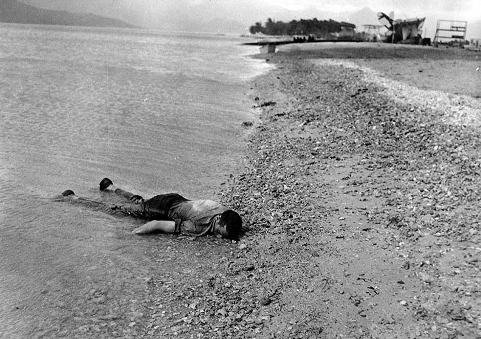 A sailor killed by the Japanese air attack at Naval Air Station,