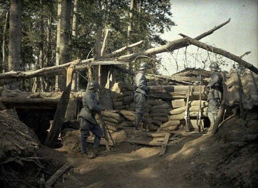 1917 Trench near front line observation post Wood of Hirtzbach.