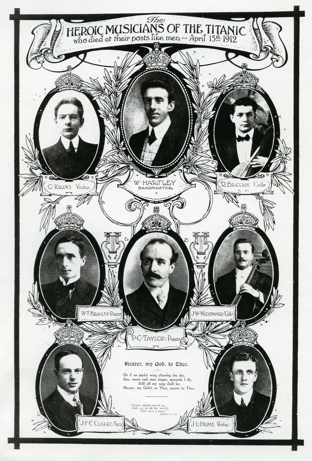 Heroic musicians of thf Titanic 1912