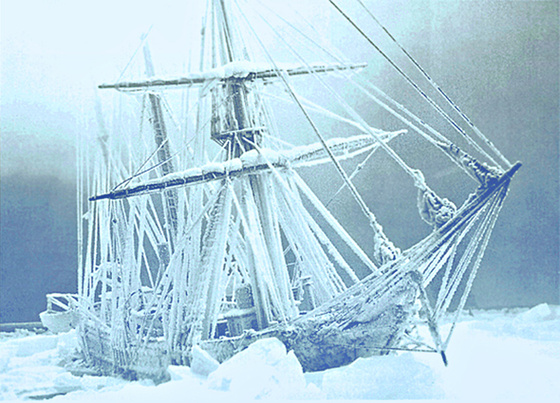 The end of the expedition ship Admiral Tegetthoff