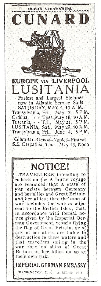 Lusitania warning