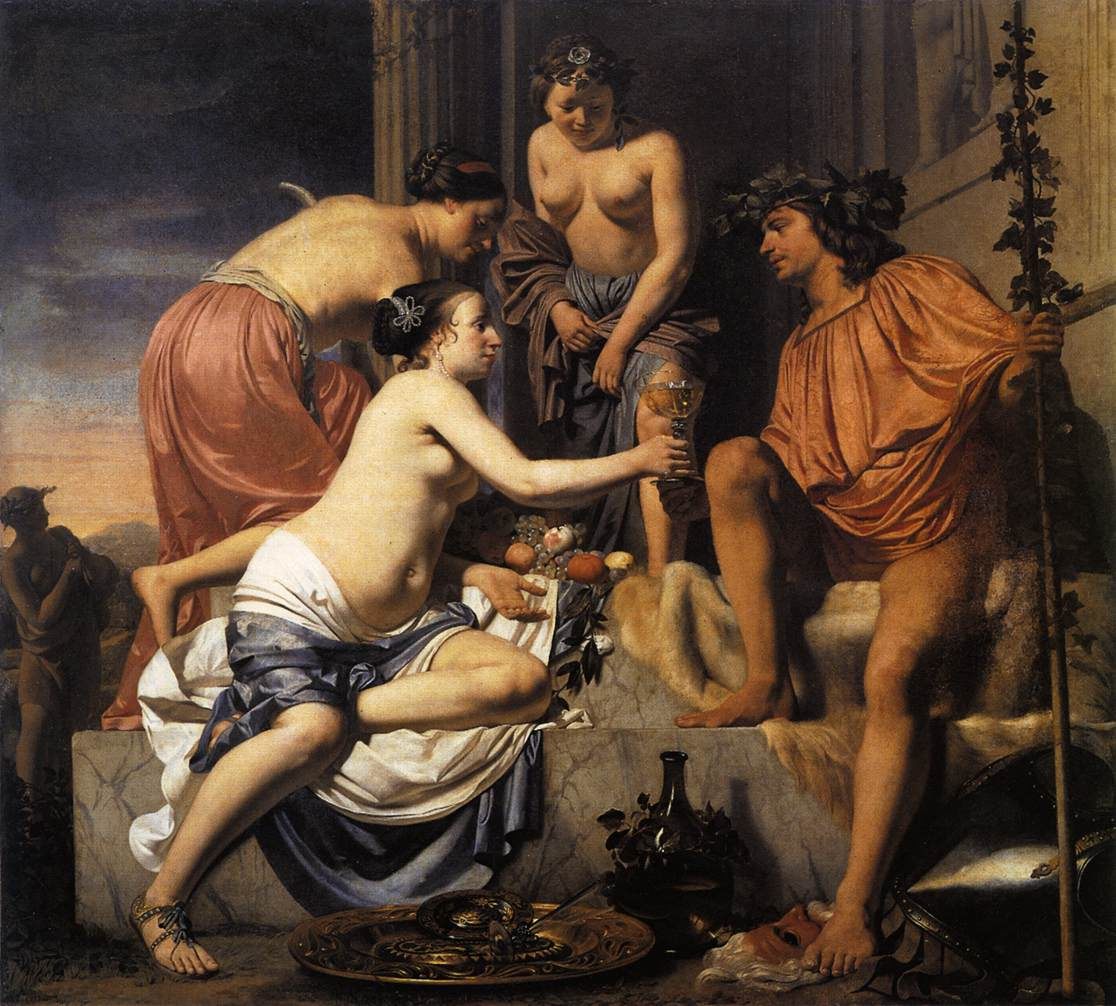 1670 - Caesar van Everdingen - Nymphs offering Bacchus fruit