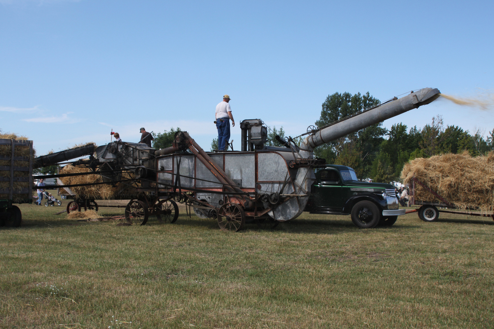 Threshing Machine In Action