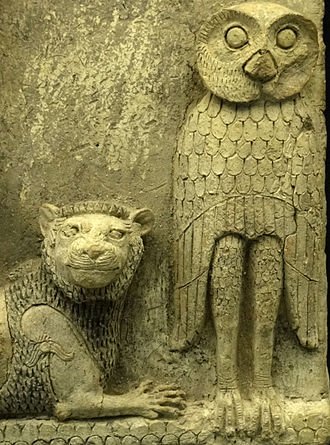 330px-Burney Relief owl and lion