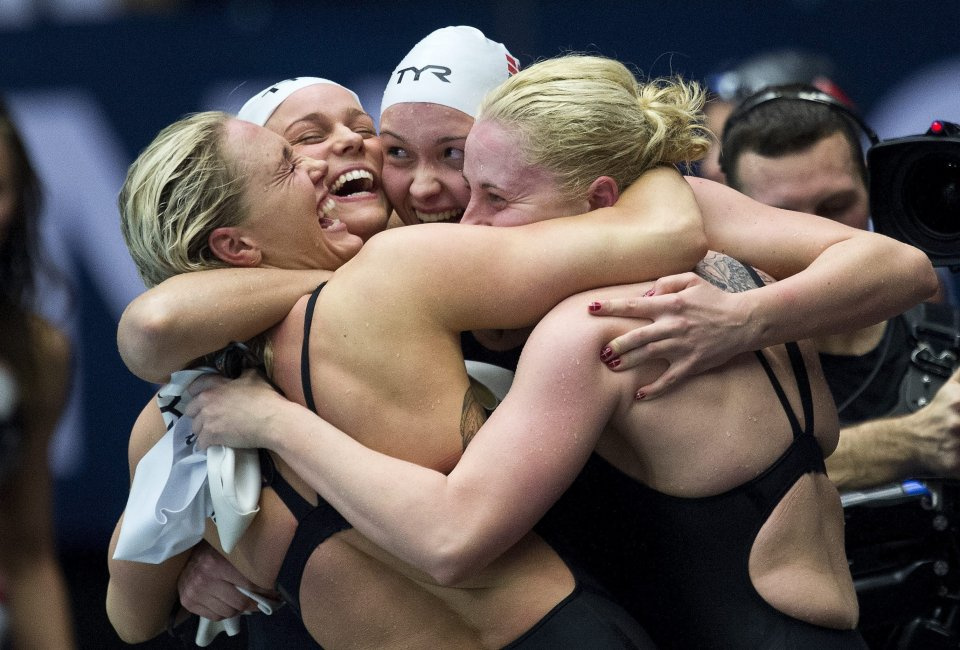 Úszók Pernille Blume, Jeanette Ottesen, Kelly Rasmussen és Mie Ø