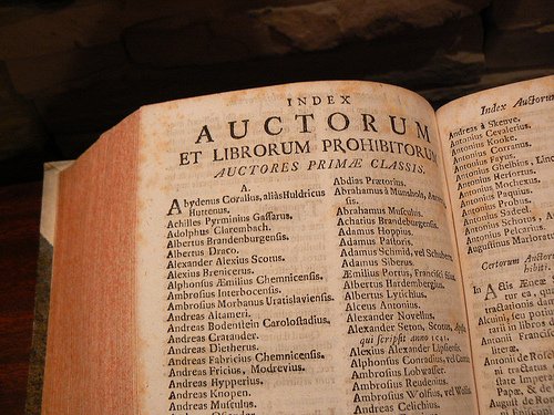 Index Librorum Prohibitorum from 1757