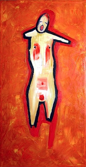 33 kilégzés-belégzés 9, olaj, vászon, 80x40cm, 2004