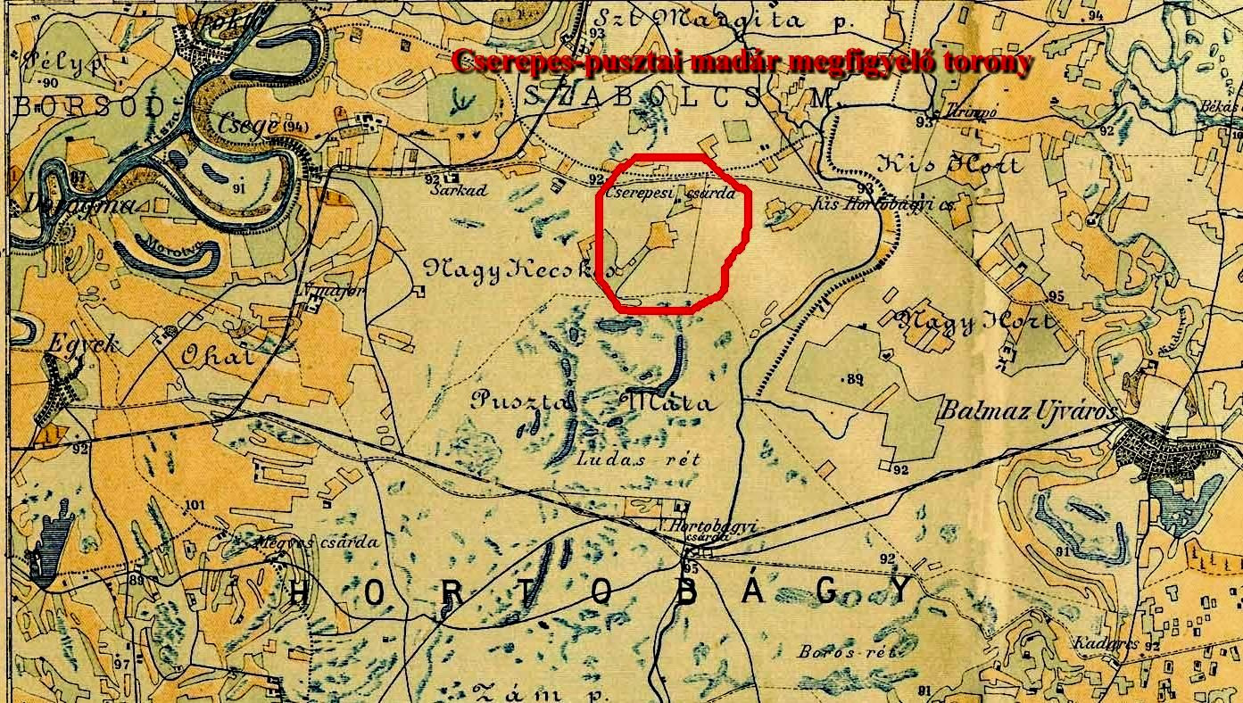 A Cserepes-csárda régi térképen