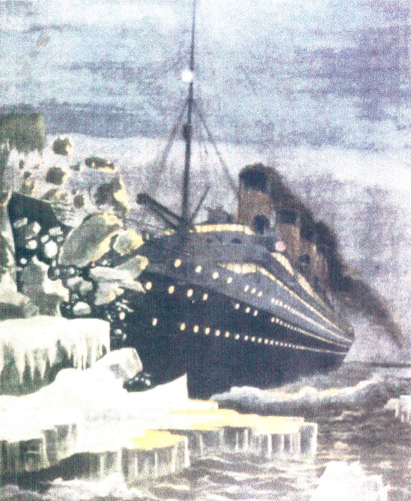 A Titanic jégheggyel ütközik fantázia festmény