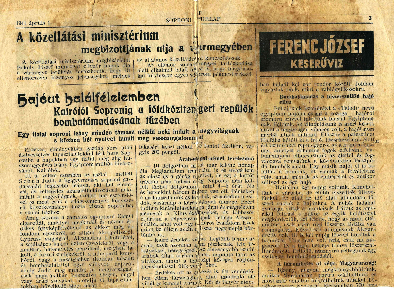 Schuh Judit 1941. Újságcikk 1.