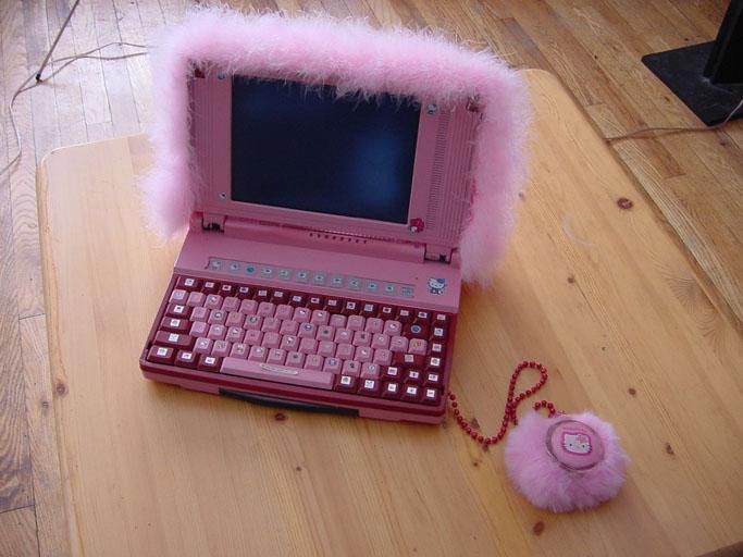 pink laptop