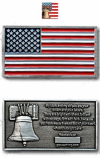 Amerikai zászló - antik ezüst