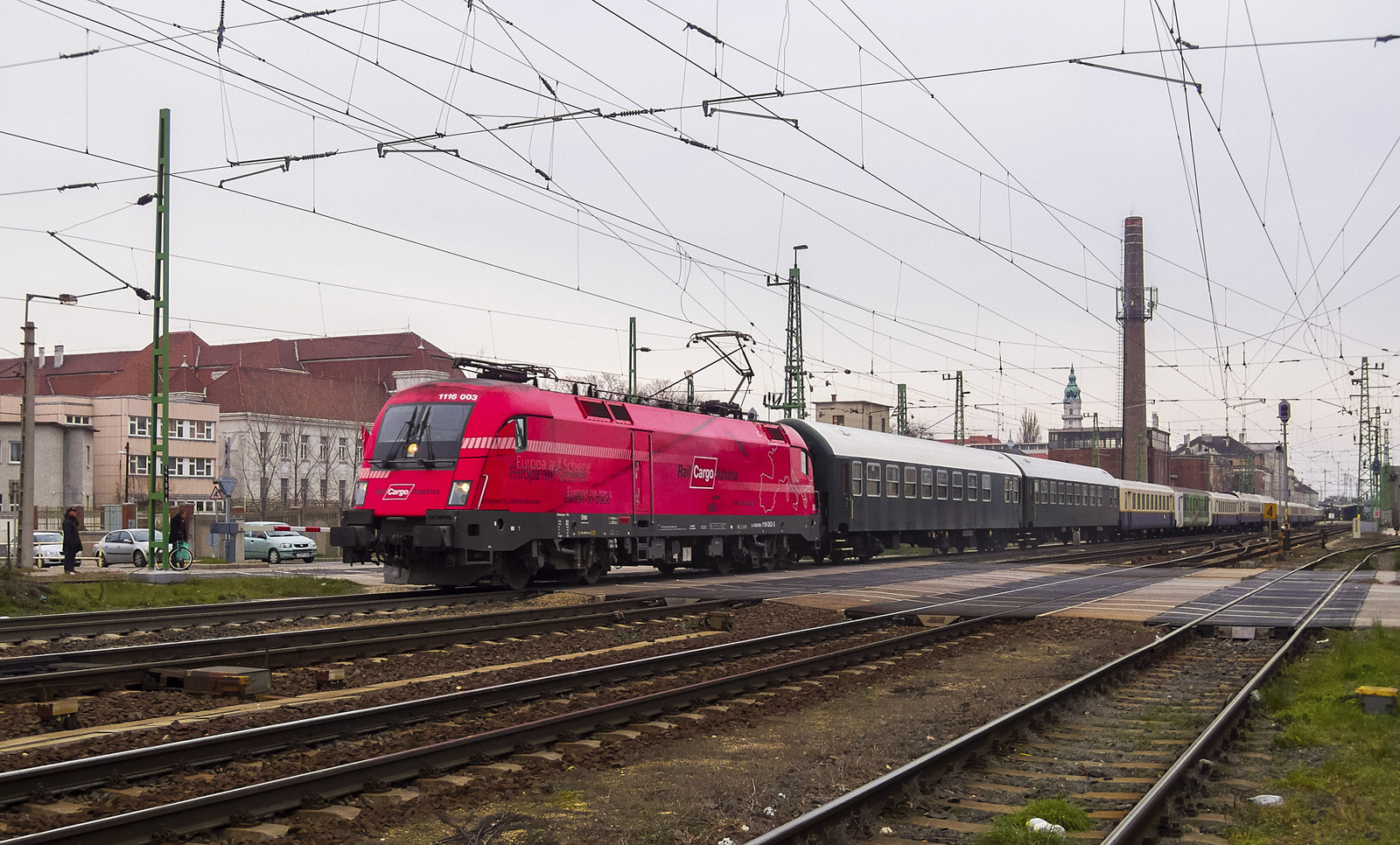 ÖBB 1116 003 "RCA lok" különvonattal Győrben