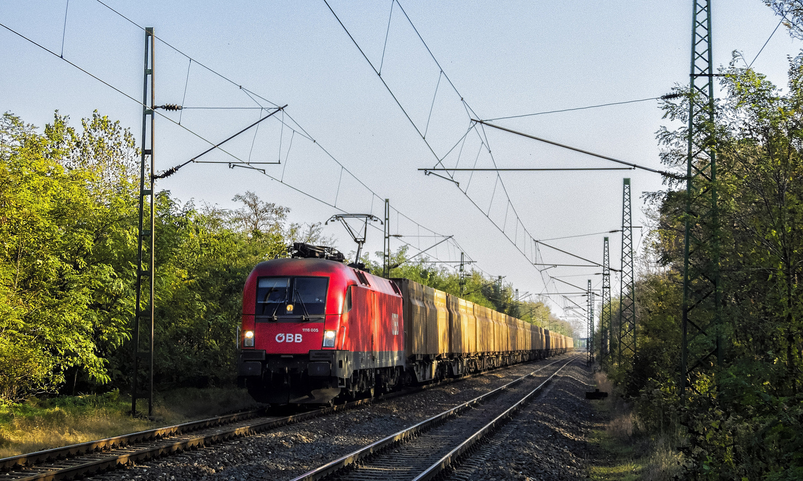 ÖBB 1116 005 fűrészporvonattal Abdán