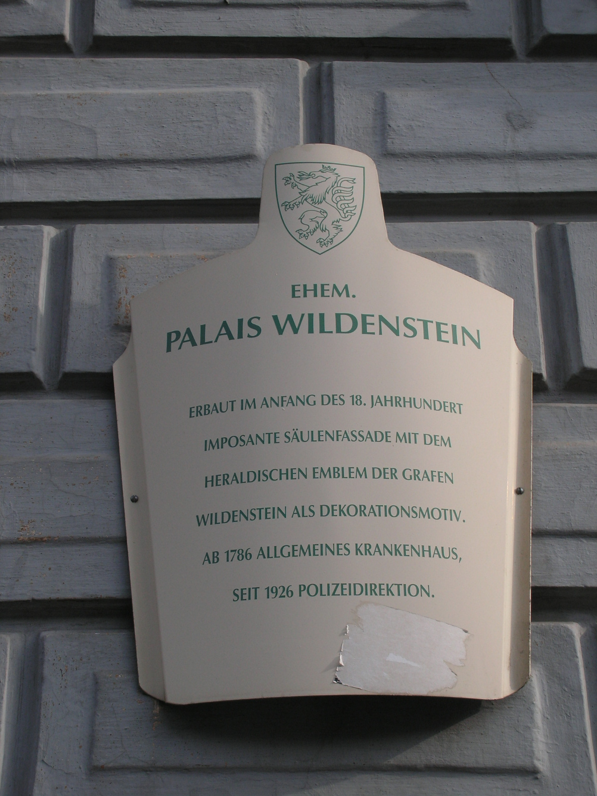 Grác, Palais Wildenstein (most rendőrség), SzG3