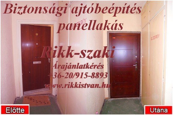 Hi-sec biztonsági ajtó matt madagóni szinű, ajtó beépítés ajtóc