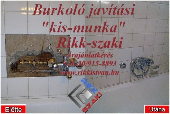 csőtörés utáni burkoló javítási kis-munka