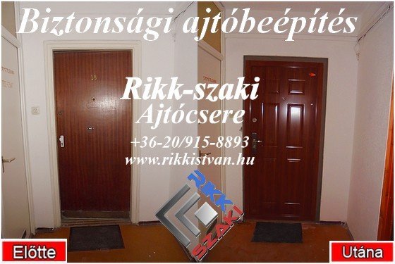 Biztonsági ajtóbeépítés Rikk-szaki 06-20-915-8893