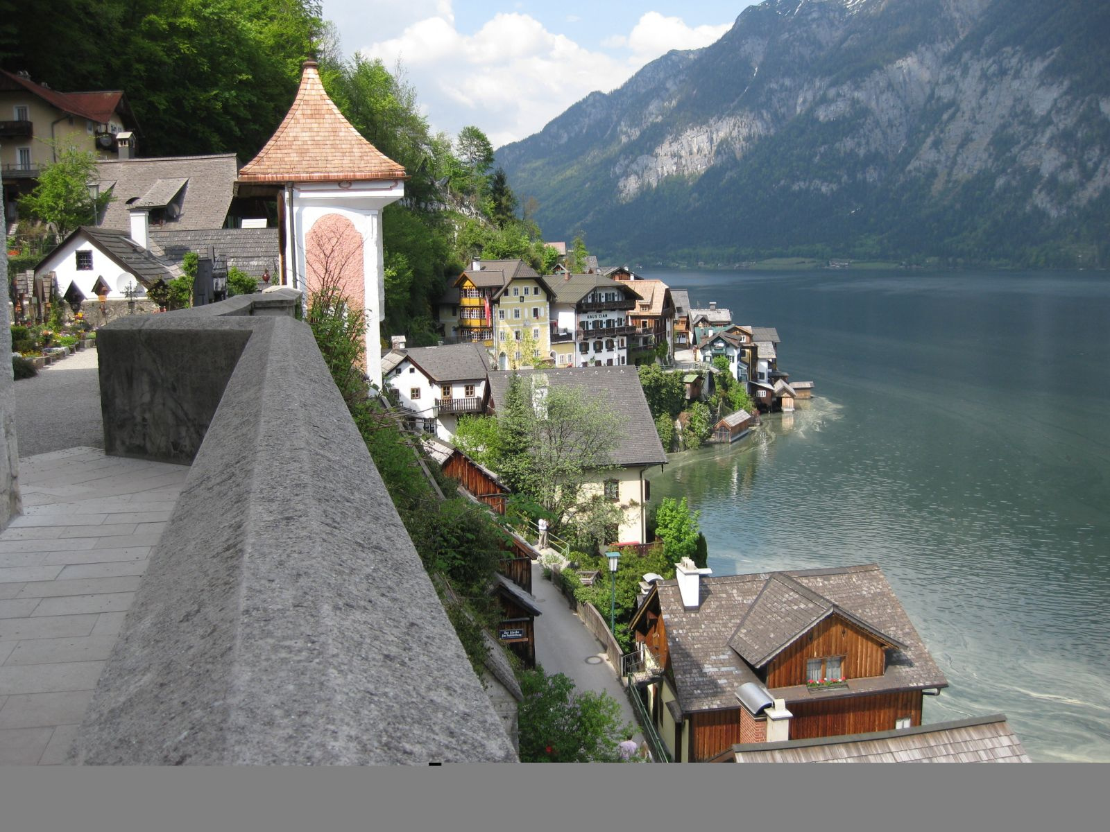 Hallstatt: kilátás a teraszról