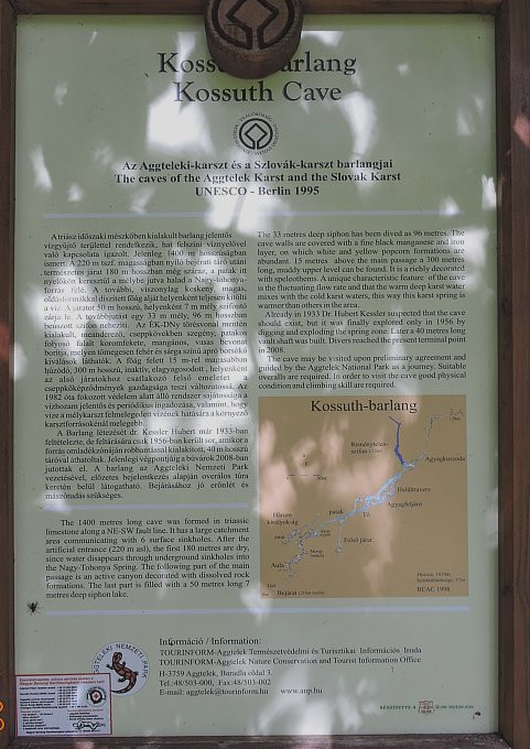 Jósvafő - kossuthbarlang-tábla