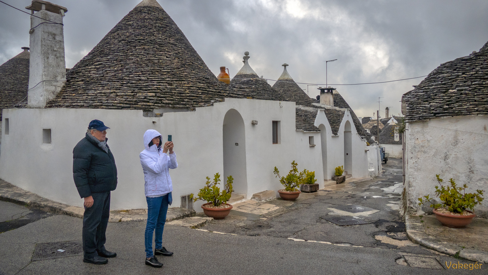 Alberobello esőben