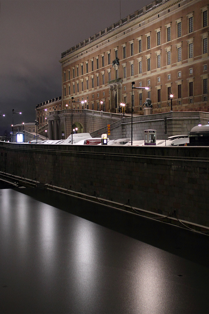 Királyi palota és jeges csatorna, Stockholm