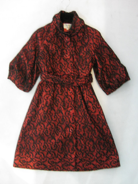 90924A-20  CHANEL RED LACE&POLYESTER DRESS SIZE 2 4 6 PRICE USD5