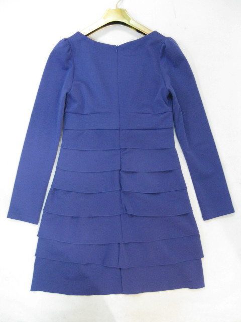 91013A-06  CHANEL  BLUE JERSEY DRESS SIZE 2 4 6.PRICE USD40