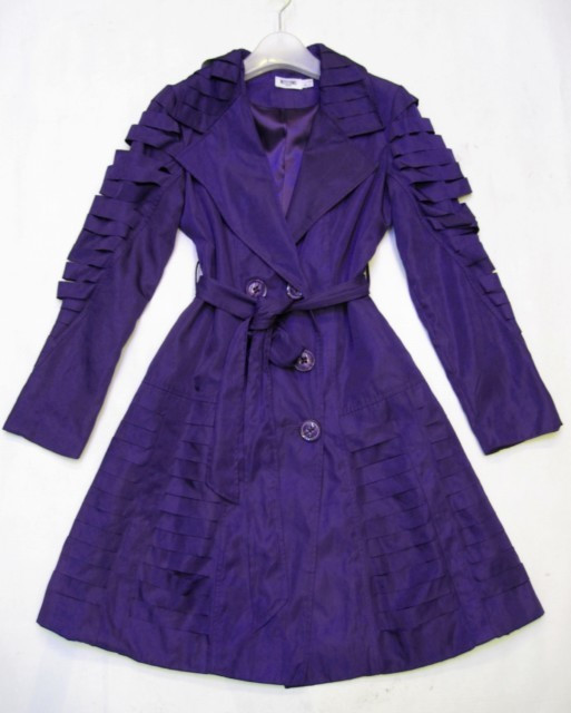 90920B-01B MOSCHINO PURPLE-BLUE COTTON&POLYESTER DUSTCOAT SIZE 2