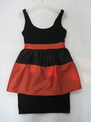 90807A-11 ANNASUI ORANGE COTTON JERSEY&POLYESTER DRESS SIZE 2 4 