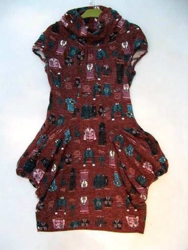 90810C-48 ANNASUI COFFEE WOOL JERSEY DRESS SIZE 2 4 6 PRICE USD 