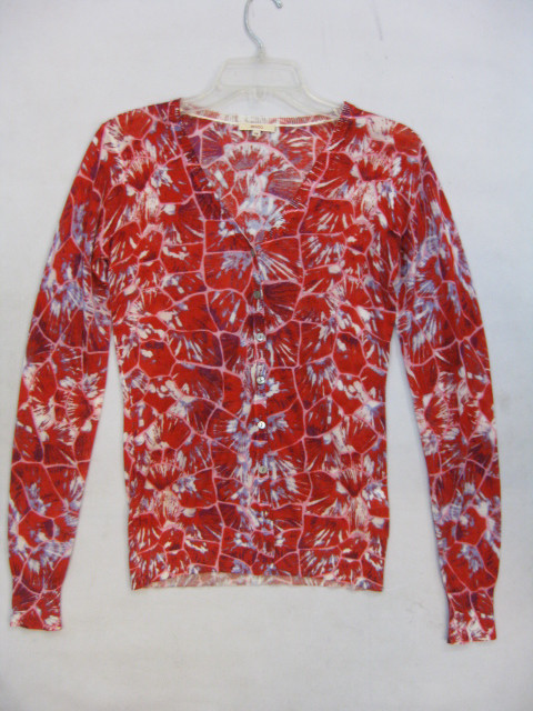 91010A-39  KENZO RED SILK JERSEY TOP SIZE 2 4 6 PRICE USD45