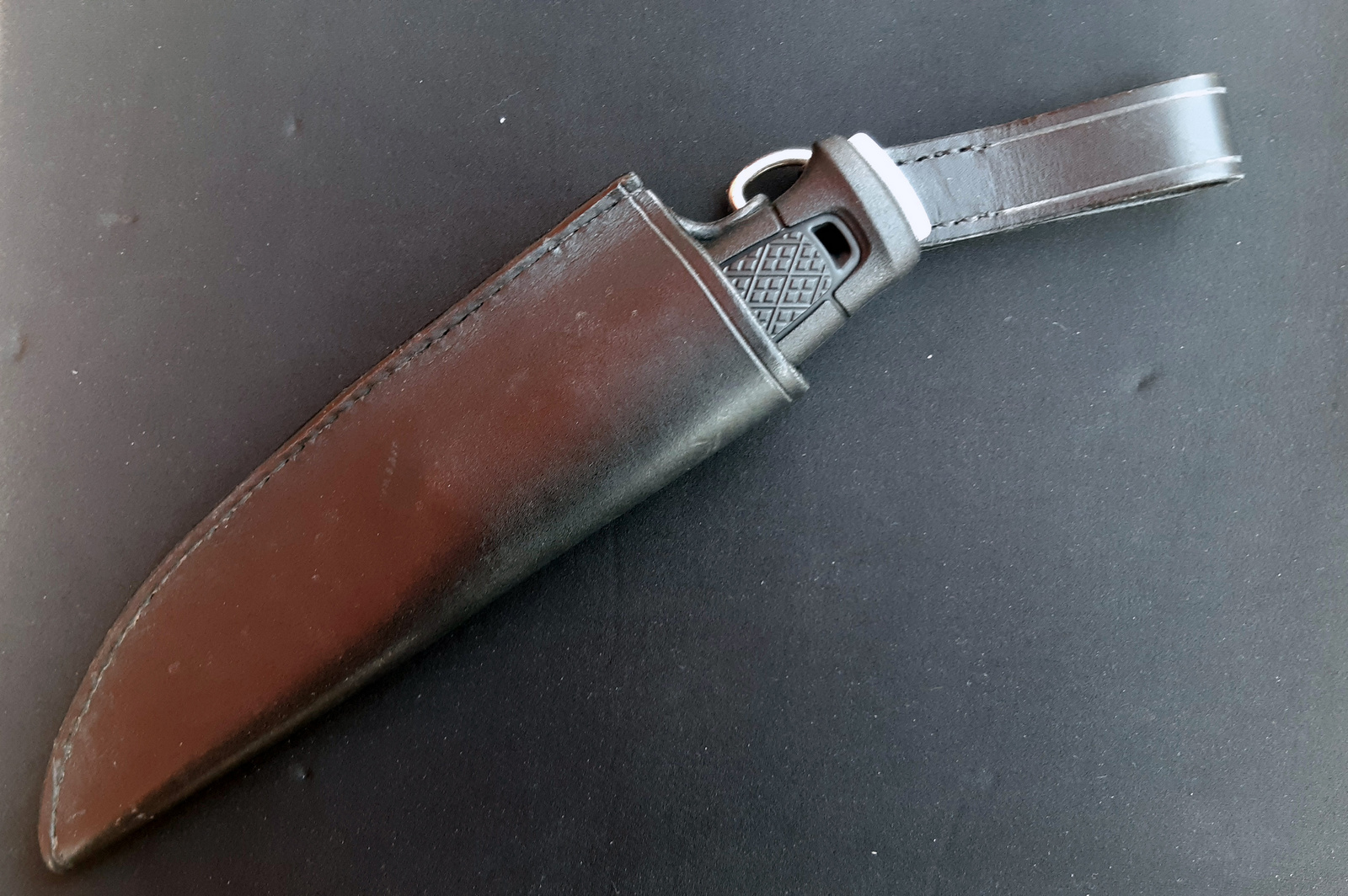 Mora Garberg custom regrind &amp; leather dangler sheath IX