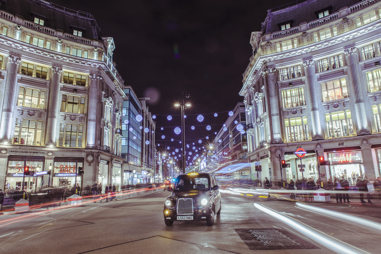 Colourful London ( One black taxi)