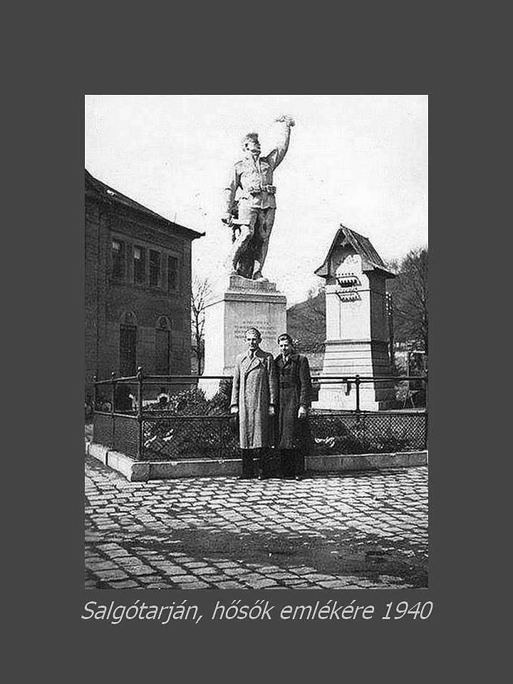 Salgótarján régen, Fő tér 1940 az I.vh. emlékműve