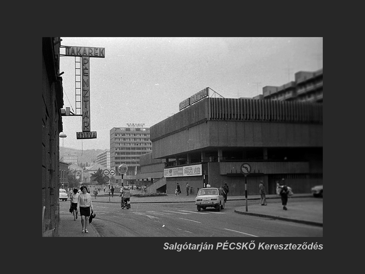 Salgótarján régen, OTP, Pécskő út, Rákóczi út 1960 körül