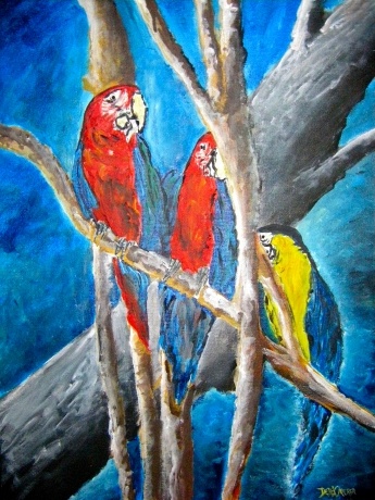 parrot-oil-painting