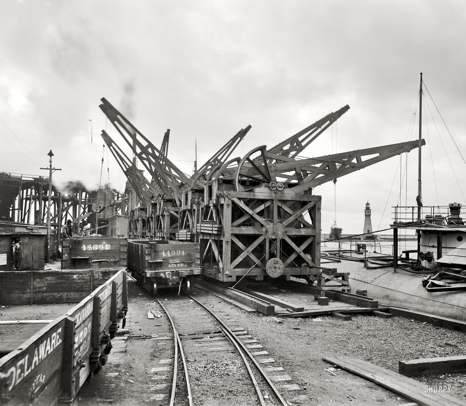 Amerikai kikötői átrakógép Buffalo 1901 (fotó Shorpy)