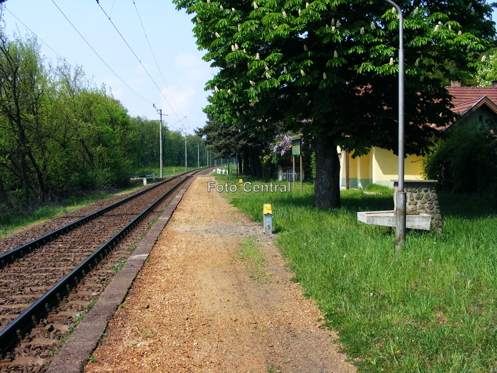 A peron Sopron felé nézve.